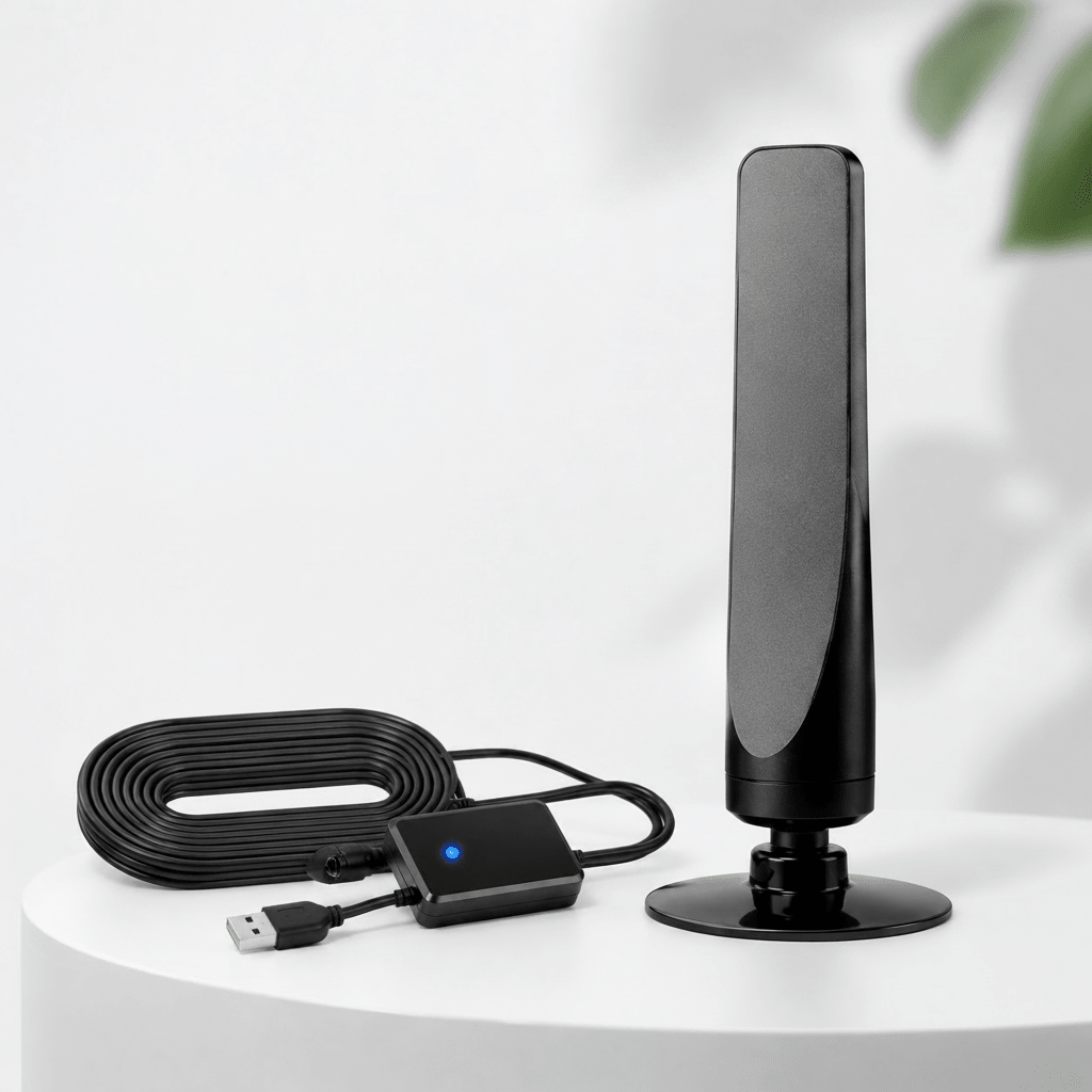 HD DVB-T2 Antenne mit Hoher Empfangsqualität und Antennenverstärker - Plug & Play 0