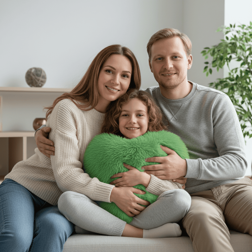 HEARTLUX – Weiches Herzkissen aus Kunstfell für moderne Wohndekoration 1