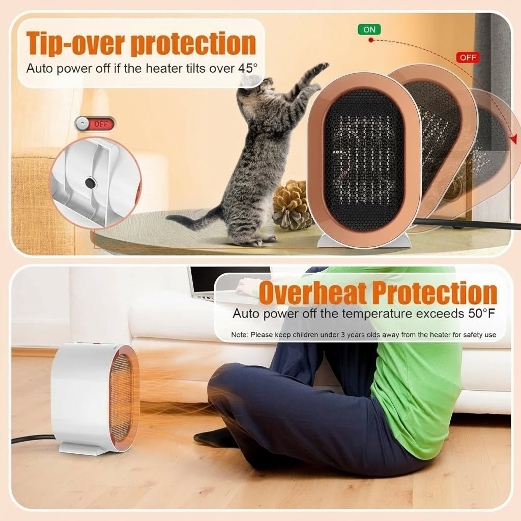 HEATCUBE – Kompakte, tragbare elektrische Heizung mit energieeffizientem Keramiklüfter 7