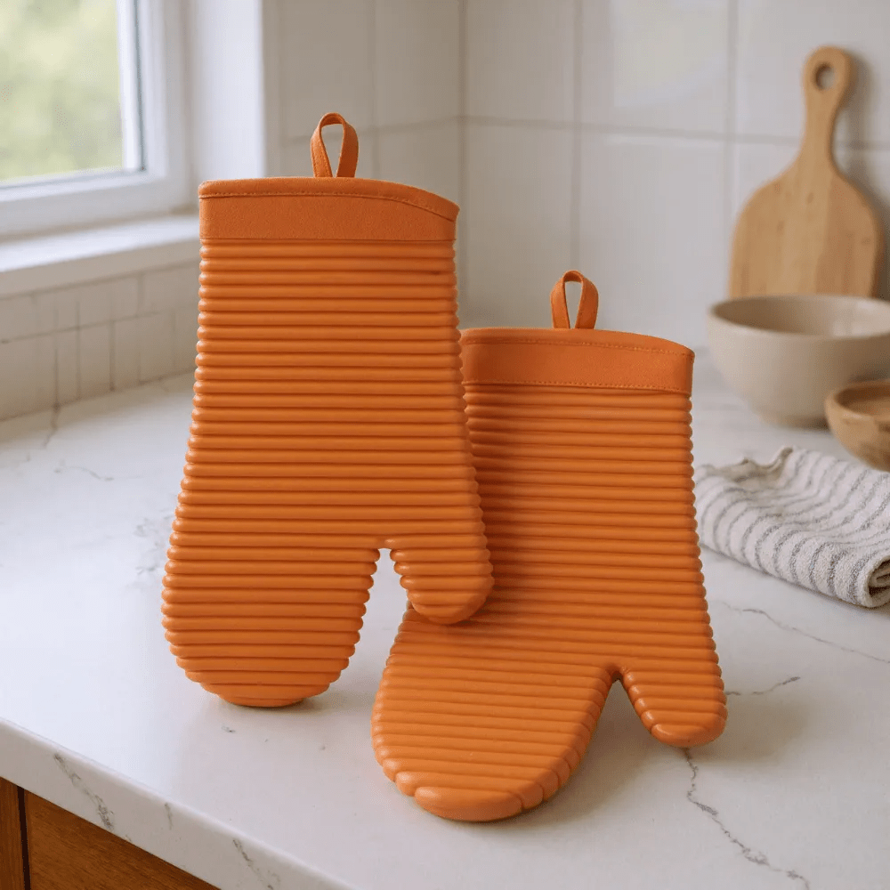 HEATGRIP – Gerippter, weicher Silikon-Ofenhandschuh für sicheres Kochen 12