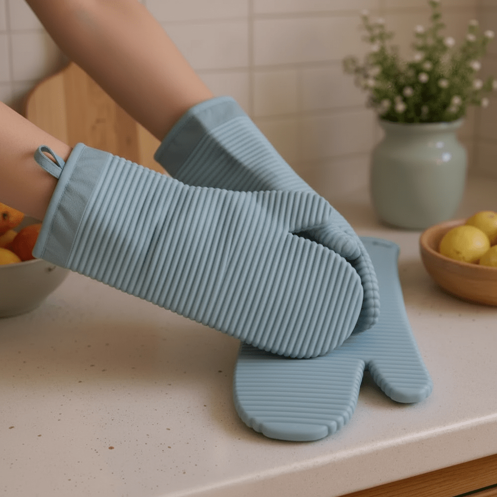 HEATGRIP – Gerippter, weicher Silikon-Ofenhandschuh für sicheres Kochen 2