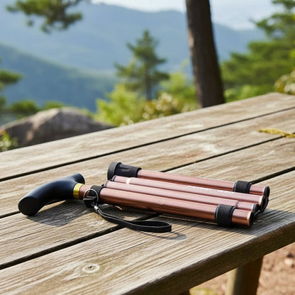 HIKEROD – Kompakter, teleskopierbarer Falt-Wanderstock für stabilen Halt beim Wandern 0