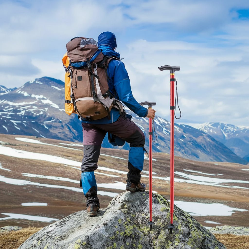 HIKEROD – Kompakter, teleskopierbarer Falt-Wanderstock für stabilen Halt beim Wandern 1