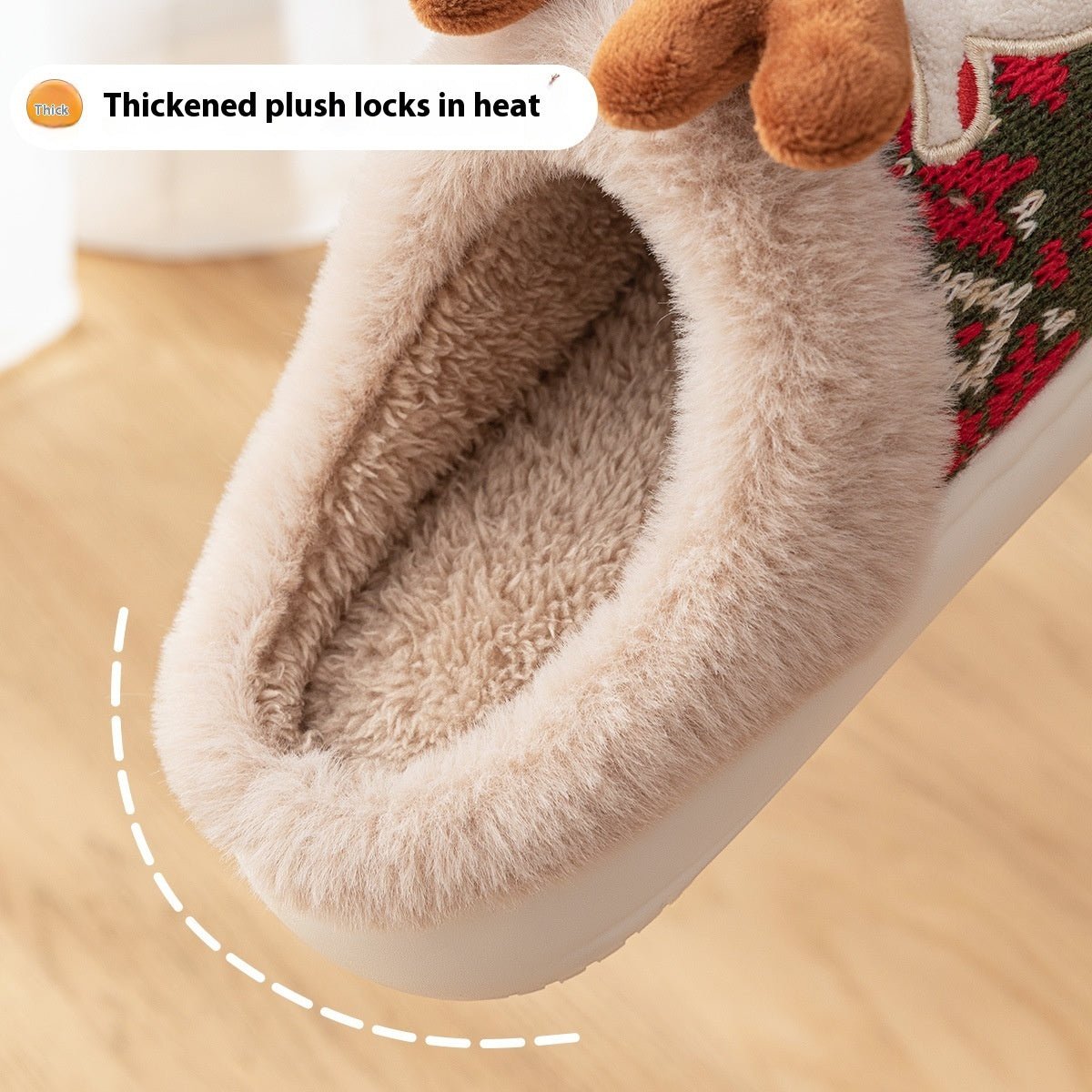 HOLISTEP – Weihnachtshausschuhe mit Stickerei und rutschfester PVC-Sohle 5