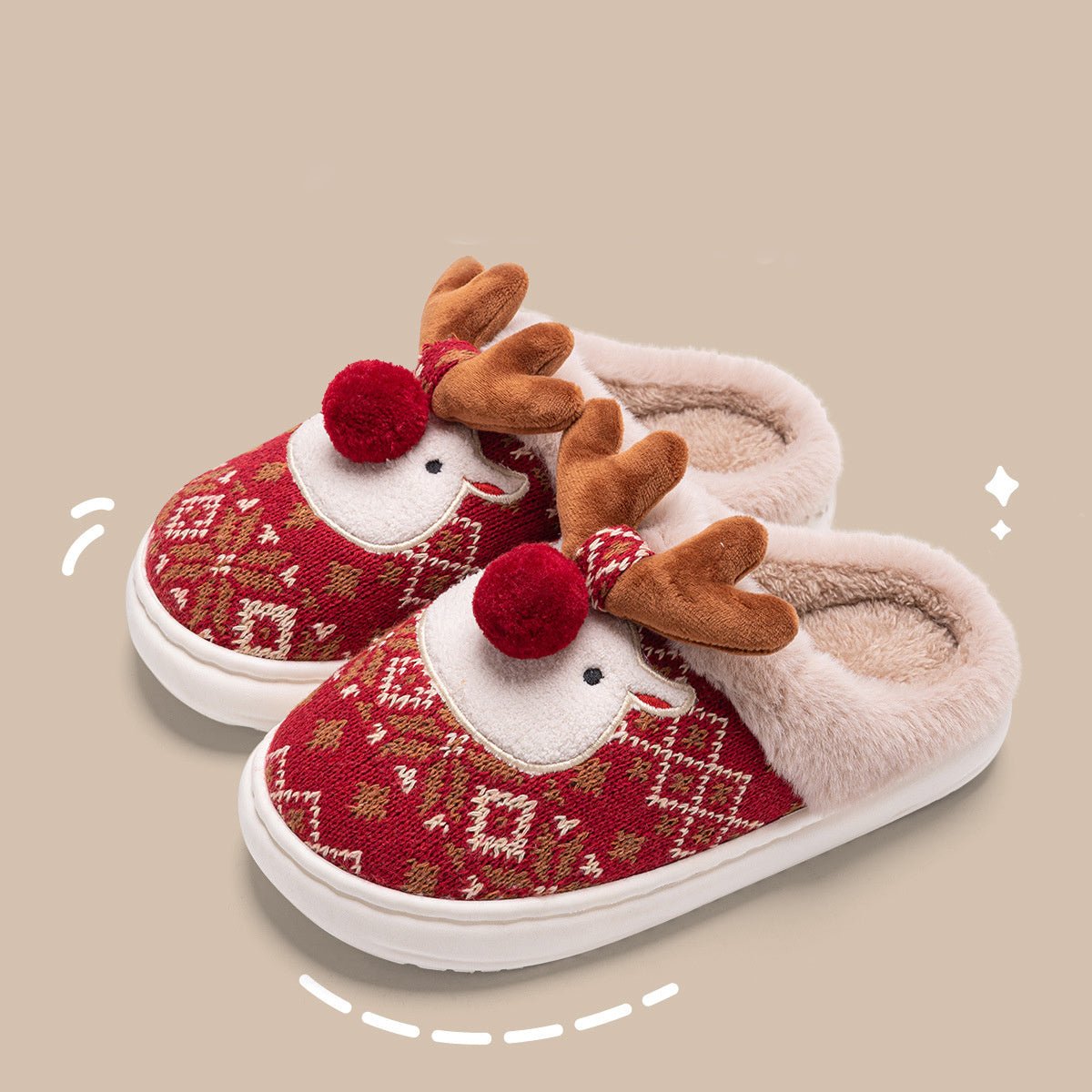 HOLISTEP – Weihnachtshausschuhe mit Stickerei und rutschfester PVC-Sohle 8