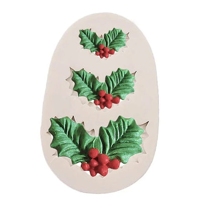 HOLLYBELLS – Weihnachtliche Silikonform mit Stechpalmenblättern und Glöckchen für Fondant und Schokolade 3
