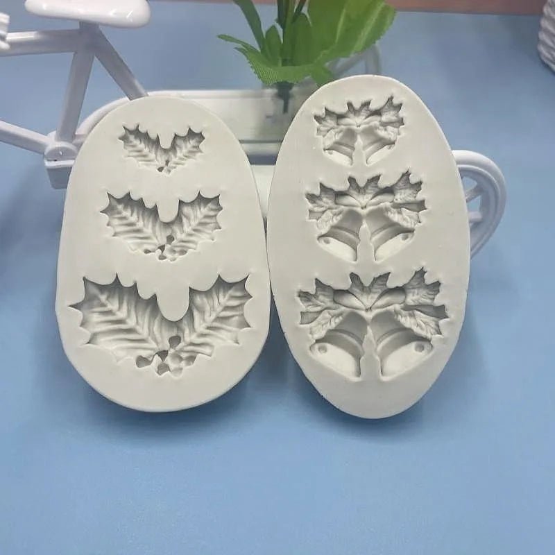 HOLLYBELLS – Weihnachtliche Silikonform mit Stechpalmenblättern und Glöckchen für Fondant und Schokolade 4