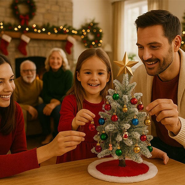 HOLLYGLOW – Beleuchtetes 60 cm Mini-Weihnachtsbaum-Set mit Dekorationen 1