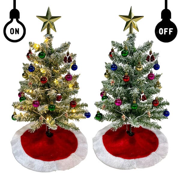 HOLLYGLOW – Beleuchtetes 60 cm Mini-Weihnachtsbaum-Set mit Dekorationen 4