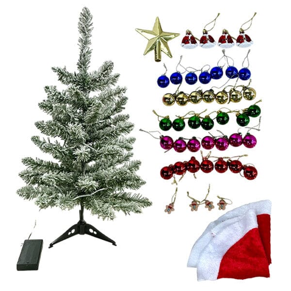 HOLLYGLOW – Beleuchtetes 60 cm Mini-Weihnachtsbaum-Set mit Dekorationen 5
