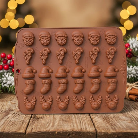 SANTASHAPE – Moules antiadhésifs avec motifs Père Noël, bonhomme de neige et sapin de Noël