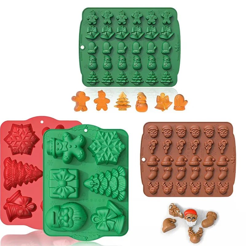 HOLLYMOLD – Weihnachtliches Silikonform-Set für Süßigkeiten, Schokolade & Fondant 4
