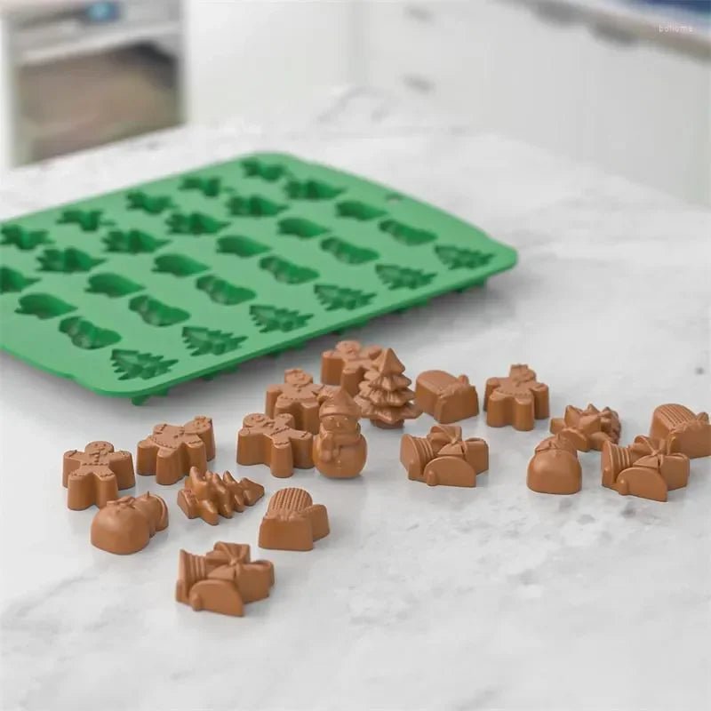 HOLLYMOLD – Weihnachtliches Silikonform-Set für Süßigkeiten, Schokolade & Fondant 5