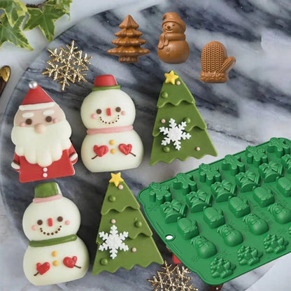 HOLLYMOLD – Weihnachtliches Silikonform-Set für Süßigkeiten, Schokolade & Fondant 7