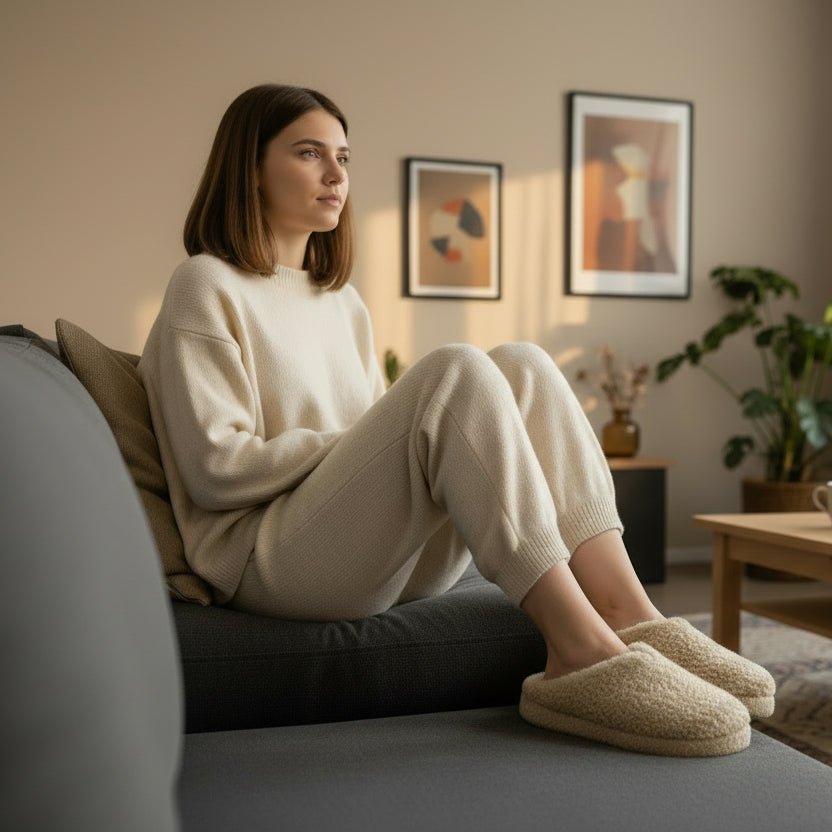 HOMEHAVEN – Plüschige Plateau-Hausschuhe aus Wolle für Damen mit weicher Stütze 1