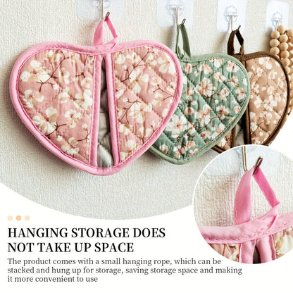 HOMESTYLE – Vintage-Topflappen in Herzform mit Blumenmuster und Hitzebeständigkeit 4