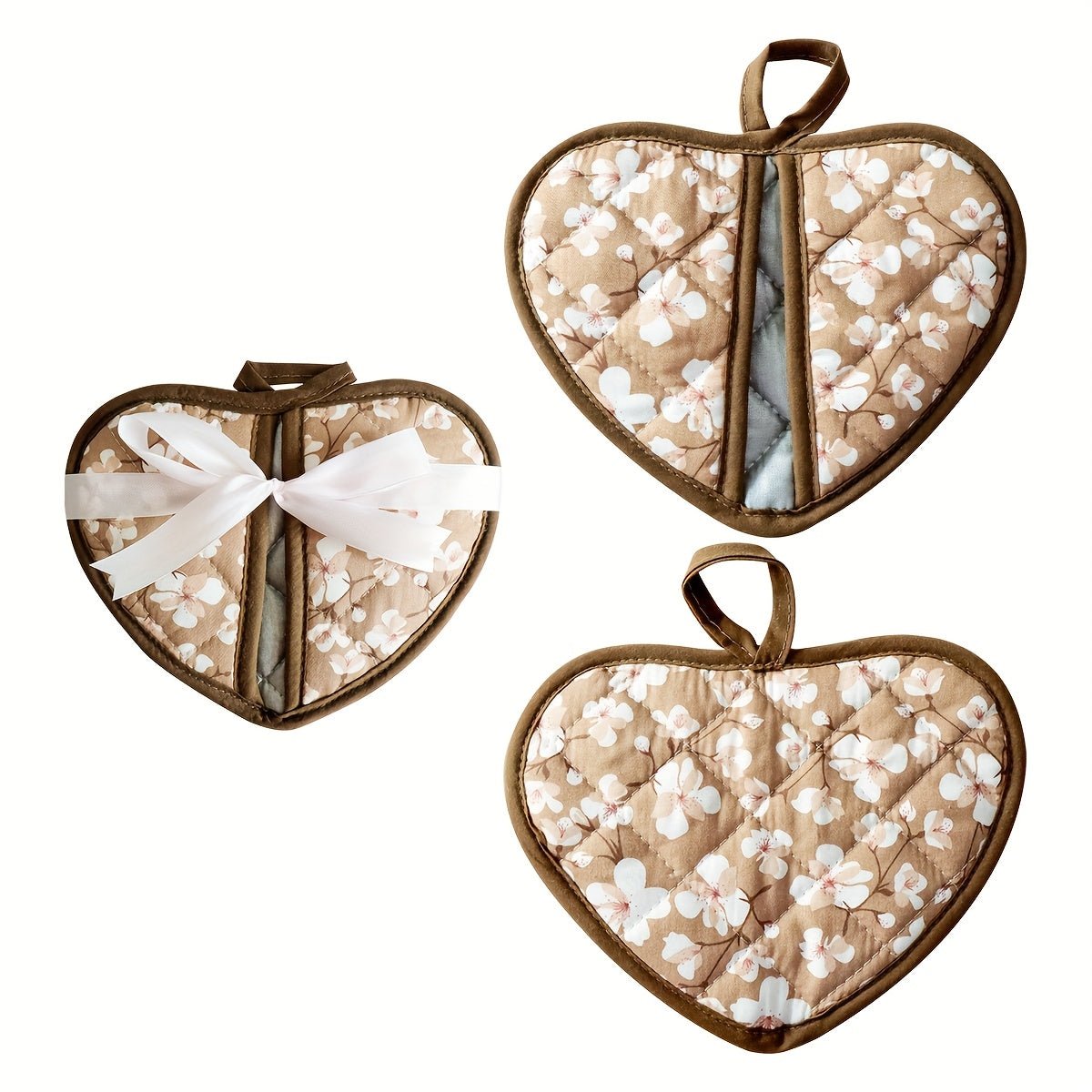 HOMESTYLE – Vintage-Topflappen in Herzform mit Blumenmuster und Hitzebeständigkeit 8