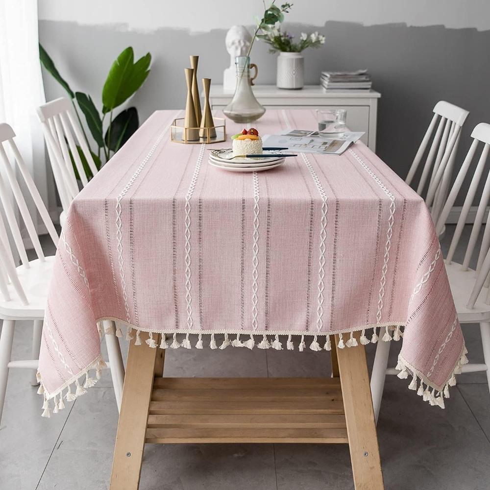 HOMMFER – Elegante Tischdecke aus Baumwolle und Leinen für stilvolles Essen 4