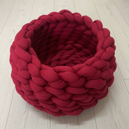 WOOLLYNEST - Panier en laine douce pour animaux domestiques avec rebord haut