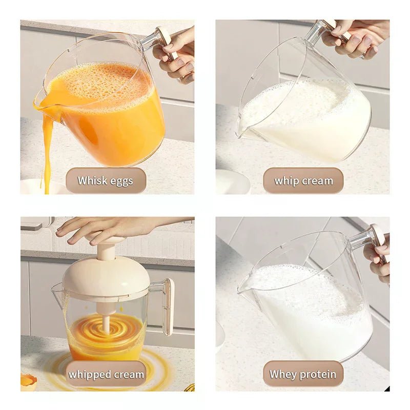 Halbautomatischer Handmixer - Ergonomisches Handrührgerät zum Eierschlagen & Milchaufschäumen 1
