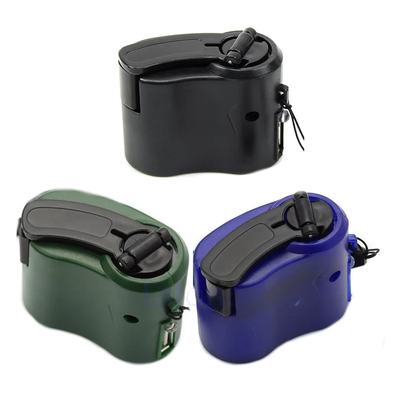 CrankCharge – USB-Notfall-Ladegerät mit Handkurbel für Outdoor-Abenteuer