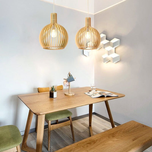 Lámpara colgante WoodArt – Lámpara colgante artesanal de madera para un ambiente cálido