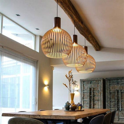 Lámpara colgante WoodArt – Lámpara colgante artesanal de madera para un ambiente cálido