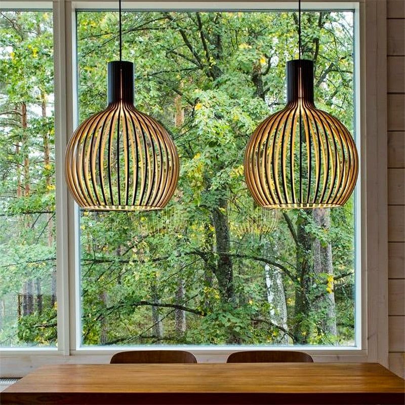 Lámpara colgante WoodArt – Lámpara colgante artesanal de madera para un ambiente cálido
