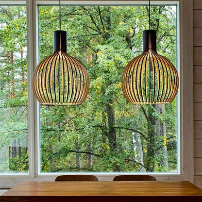 Lámpara colgante WoodArt – Lámpara colgante artesanal de madera para un ambiente cálido