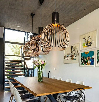 Lámpara colgante WoodArt – Lámpara colgante artesanal de madera para un ambiente cálido