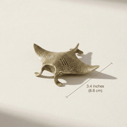 Handgefertigte Messing-Mantarochen-Skulptur – Elegante Wohndekoration mit Ozean-Thema 7