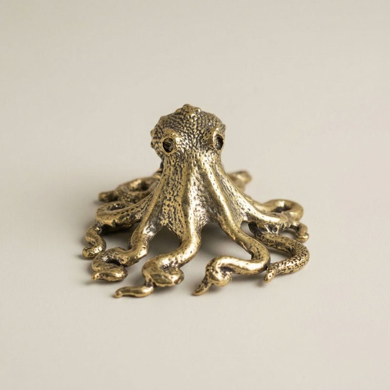 Handgefertigte Messing-Oktopus-Skulptur für stilvolle Dekoration 1