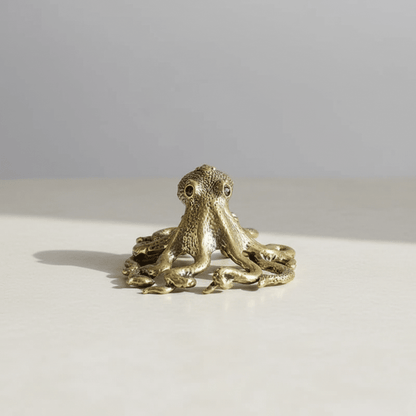 Handgefertigte Messing-Oktopus-Skulptur für stilvolle Dekoration 5