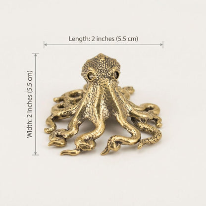 Handgefertigte Messing-Oktopus-Skulptur für stilvolle Dekoration 7