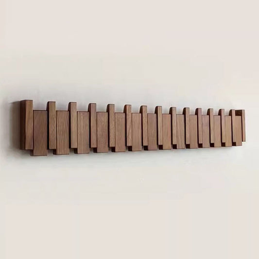 PianoWood - Handcrafted piano-style wall coat rack made from walnut & beech