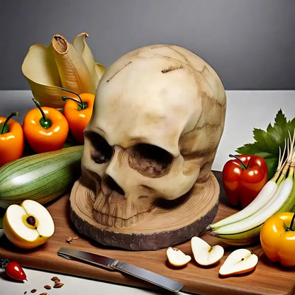 Gothic Skull Knife Holder - Handmade knife holder with skull design for up to 7 knives