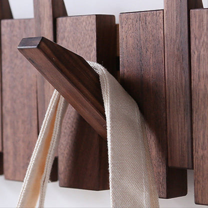 PIANOHANG Wall Rack - Handmade wooden wall coat rack in piano design with folding hooks