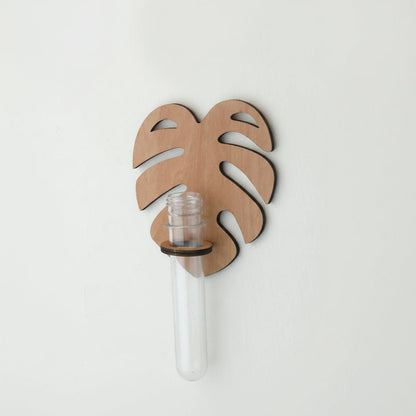 Handgeschnitzter Blatt-Wandpflanzer aus Naturholz für stilvolle Innendekoration 10