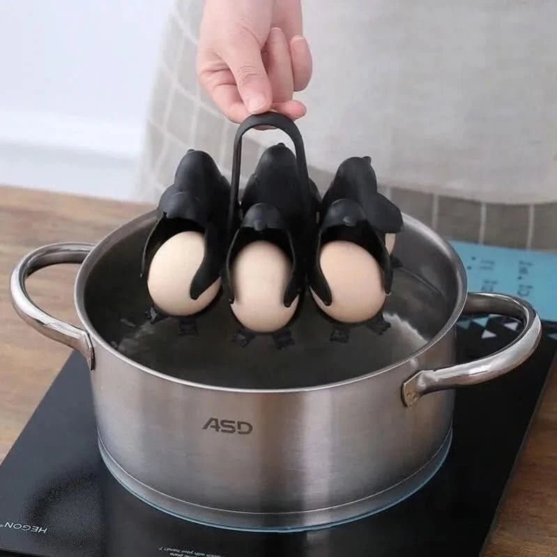 PENGUEGG – Pinguin Eierkocher hitzebeständig mit 6 Eierfächern