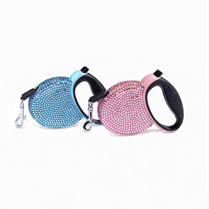 SPARKPAW – Luxus Rollleine mit Strasssteinen für kleine Hunde & Katzen
