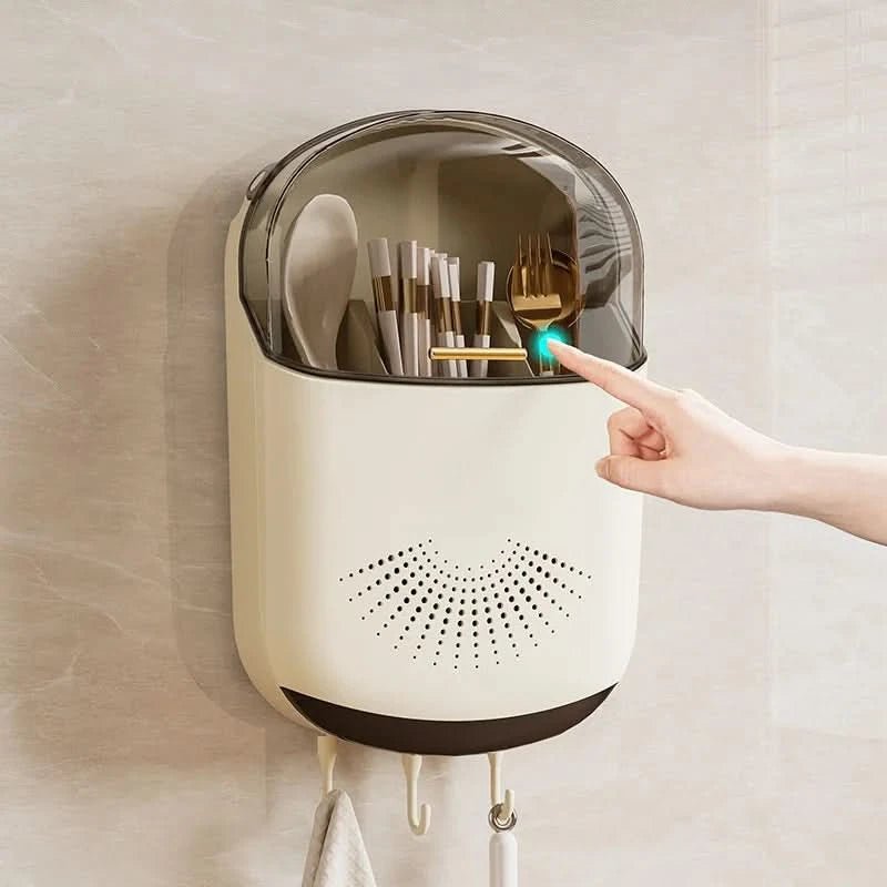 CHOPRACK – Organizador de cubiertos montado en la pared para palillos y cucharas