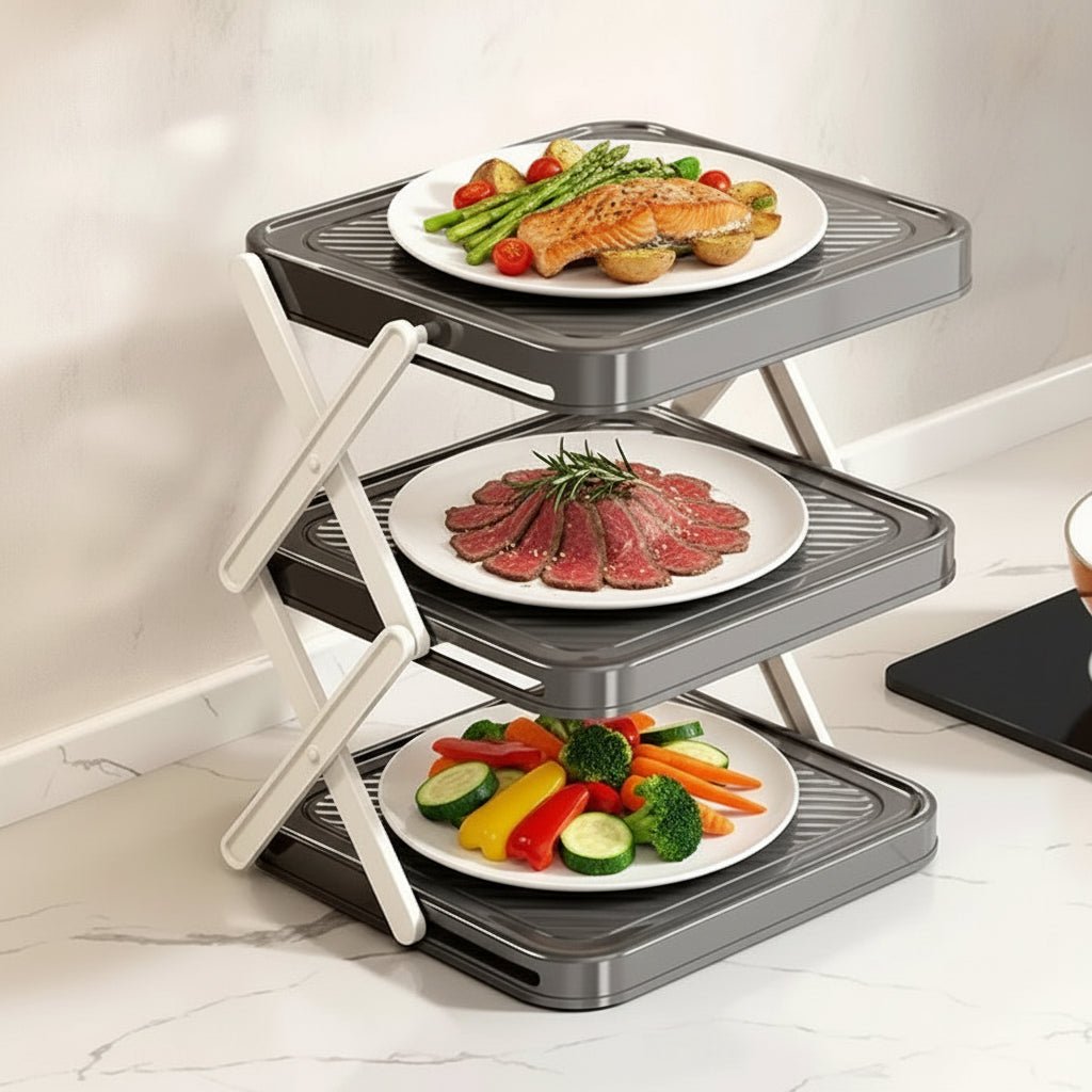 SPICEFOLD – Estantería de cocina plegable de 3 niveles para máxima organización