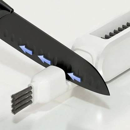 KNIFECLEAN PRO – 4-in-1 messenreiniger met dubbelzijdige borstel en veilige reiniging