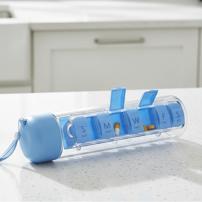 DAILYMED – Caja de pastillas para 7 días con botella de agua