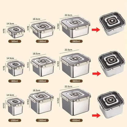 FRESHLOCK – Fiambrera de acero inoxidable a prueba de fugas con temporizador y diseño apilable
