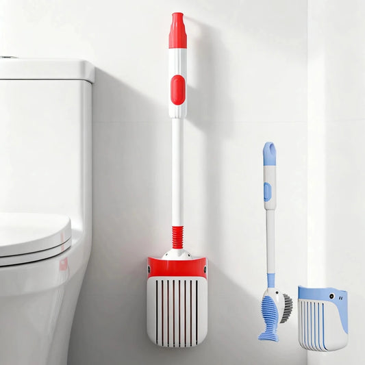 SPINCLEAN – Brosse murale pour toilettes à tête en silicone à 360 degrés