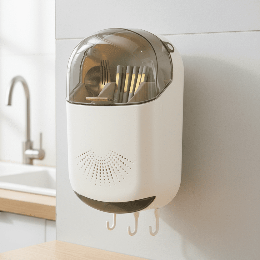 CHOPRACK – Organizador de cubiertos montado en la pared para palillos y cucharas