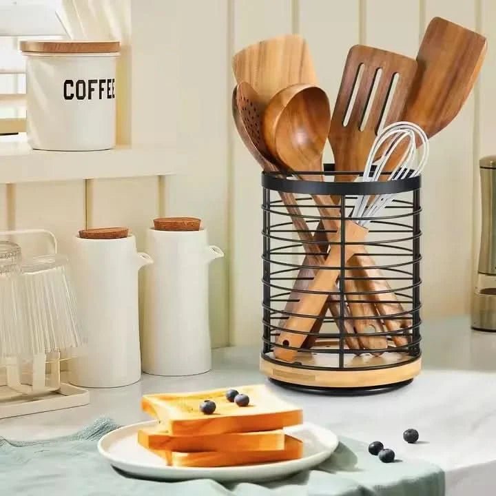 SWIVORA – Rotating Kitchen Organizer made of Bamboo and Wood