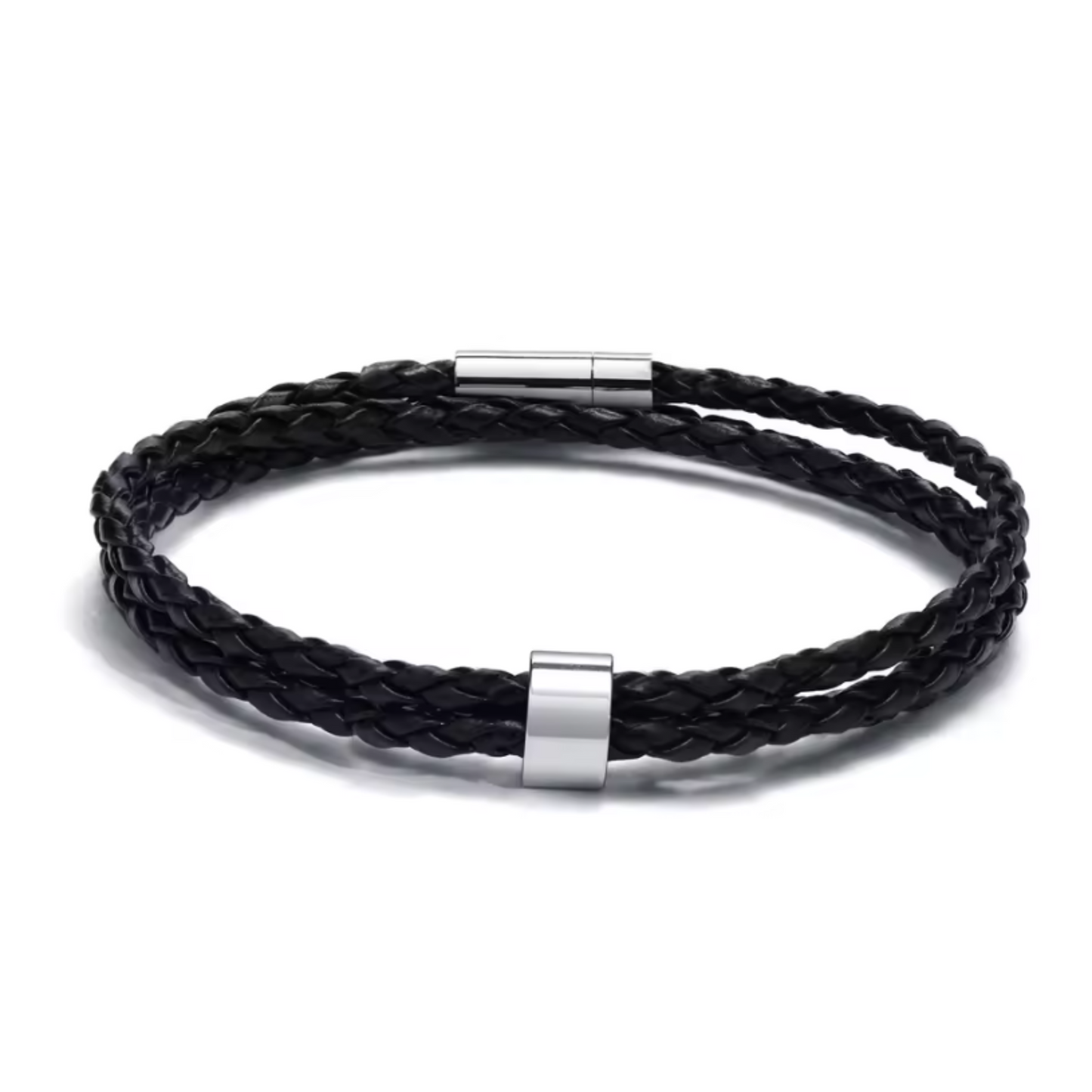 BRANIVO – Men's braided bracelet with personalized name beads