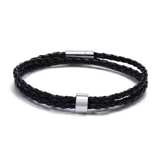 BRANIVO – Men's braided bracelet with personalized name beads